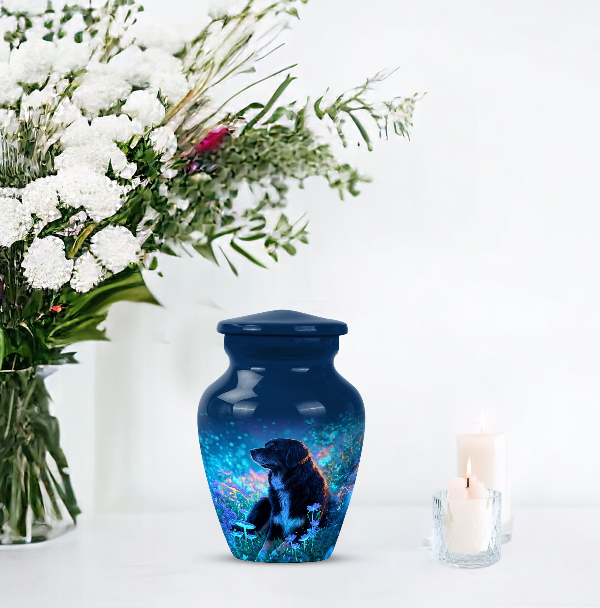 Dog Small Funeral Urns For Human Ashes Keepsake Mom, Blue Mini Urns For Ashes For Women, Little Cremation Urn For Male, Purple Urn For Adults, 3inch