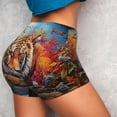 thumbnail image 4 of Logiee Colorful Plant Tiger Print Women's Biker Shorts,Workout Gym Shorts,Scrunch Shorts,Tummy Control Hidden Scrunch Running Yoga Shorts-Medium, 4 of 8