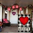 thumbnail image 5 of JOOCAR Valentine's Day Garden Flags, Black and White Buffalo Plaid Hearts Welcome 12x18 Inch Reversible Garden Flags for Outdoor Garden Holiday Yard Decoration, 5 of 5