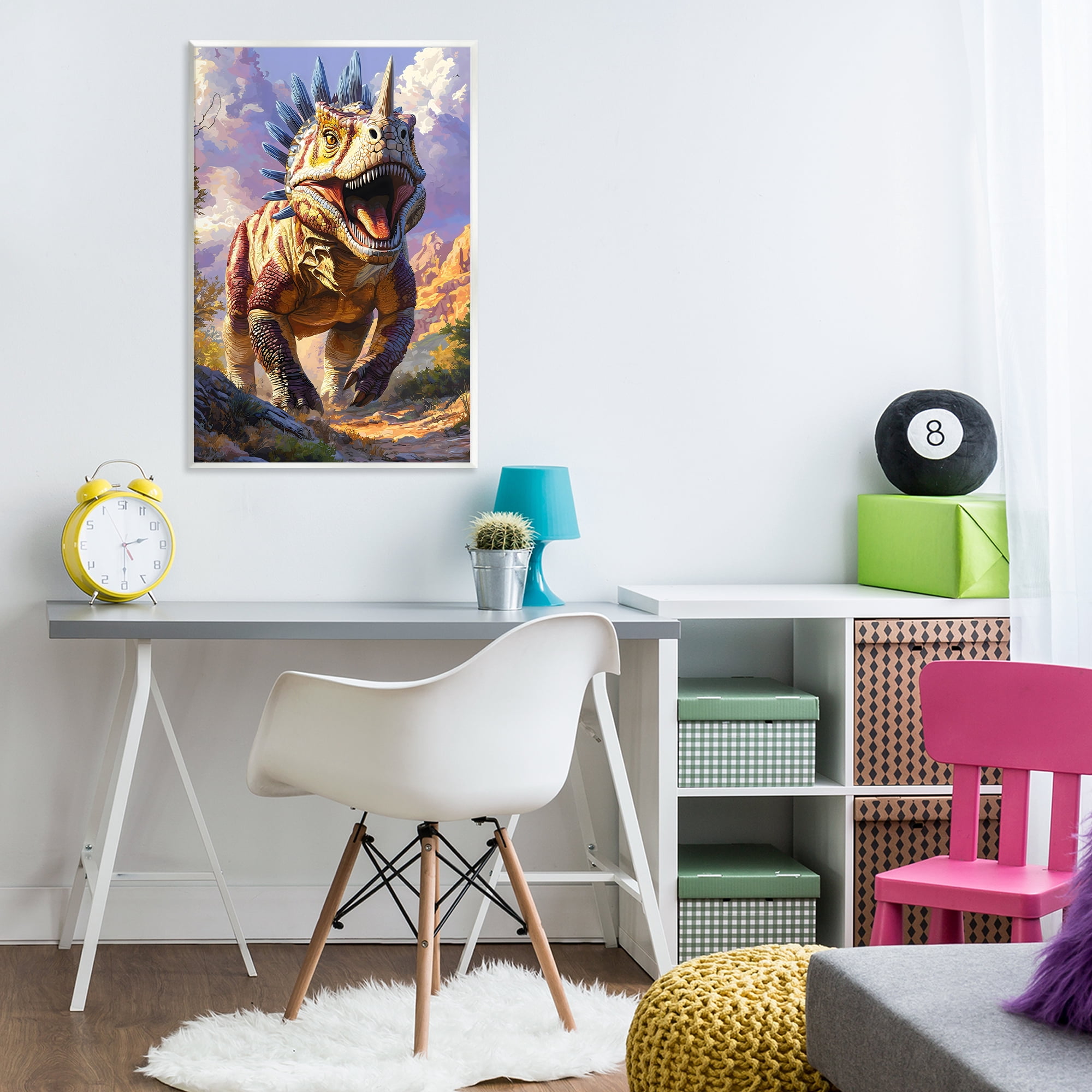 Stupell Industries Fierce Horned Dinosaur Wall Plaque Art, design by Creative Studio