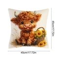 thumbnail image 2 of Bomd Highland Cow Decorative Throw Pillow Covers , Decorative Floral Farm Animal Design, Modern Square Home Decorative Pillowcases Cushion Cases for Sofa Bed Chair, 17.7x17.7 Inch, 2 of 6