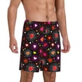 thumbnail image 2 of Pofeuu doodle hearts Print Men's Soft Woven Elastic Waistband Sleep Pajama Short-Large, 2 of 6