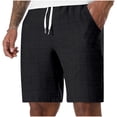 thumbnail image 2 of LEKWK Linen Shorts for Men Lightweight Soft Breathable Summer Shorts Elastic Waist Drawstring Casual Bottoms with Pockets Fashion Beach Vacation Outfits, 2 of 9