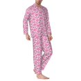 thumbnail image 2 of Balery Cool Flamingos Pijama para Hombre de Dos Piezas con Manga Larga, Conjunto de Dormir y Descanso Suave con Bolsillos-Large, 2 of 7