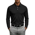 thumbnail image 2 of Fabrcox Men's Long Sleeve Polo Shirts Quick Dry Henley Collared Golf Shirts for Men Athletic Work Lightweight Casual Mens Dress Shirt Black XXL, 2 of 8