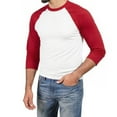 thumbnail image 5 of Men's Long Sleeve Crew Neck Casual Dynamic Cotton Raglan T Shirts, Red/White M, 1 Pack, 5 of 7