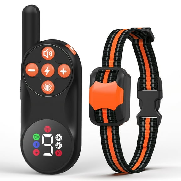 PcEoTllar Dog Training Collar with Remote, Rechargeable Dog Shock Collar, Beep Vibration Safe Shock, Orange