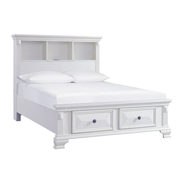 Picket House Furnishings T Full Storage Bookcase Bed With Usb In White Com Storage Bookcase Bed With Usb, White Full Storage Bed With Bookcase Headboard