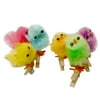 Set of 6 Decorative Miniature Easter Chicks on Clothespin, Chenille