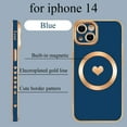 thumbnail image 2 of Magnetic Case for iPhone 14 Case for Women Men [ Compatible with MagSafe ], Cute Love Heart Soft Back Cover Raised Full Camera Lens Protection Phone Case for iPhone 14 (6.1") - Blue, 2 of 14