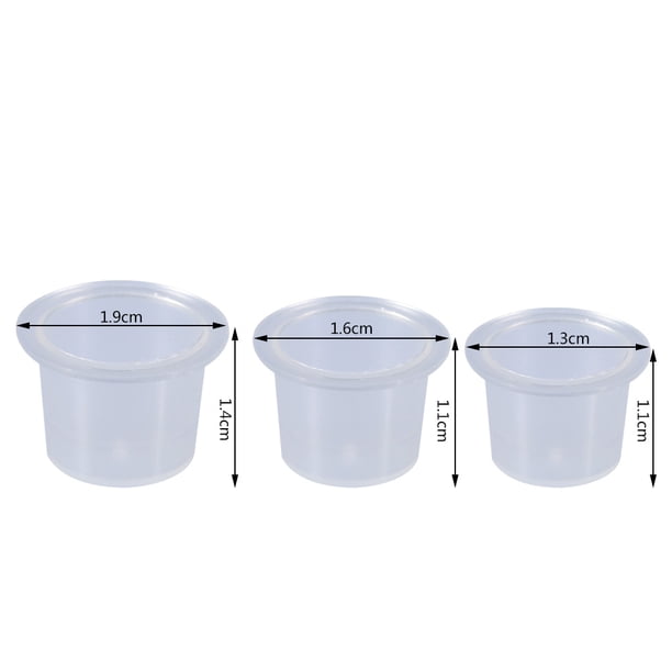 Antilog Tapa de Tinta, 1000 Unids/Bolsa Tatuaje Tapa de Tinta Taza de plástico Microblading Pigmento Accesorios Titular Contenedor 3 Tama?os(#3) Tapa de tinta Spptty suministros de tatuaje