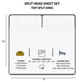 thumbnail image 5 of 1000 Thread Count, 100% Egyptian Cotton Bedsheet Set, 4 PC Split Head Sheet Set for Adjustable Bed [Top Split Head King- 34", White], Fits Mattress upto 10" Deep Pocket, 5 of 8