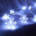 thumbnail image 2 of Qoosea 100 LED Christmas Snowflake String Lights, 39 ft Christmas Lights Fairy Light Waterproof for Indoor Outdoor Holiday Wedding Party, Xmas Tree, New Year, Garden Decorations (White), 2 of 7