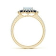 thumbnail image 2 of ANGARA Natural Square Aquamarine Two Tone Ring with Ornate Double Halo in 14K Yellow & White Gold for Women (Size-5mm) | March Birthstone, Anniversary Jewelry Gift for Women | Natural Aquamarine Ring, 2 of 9