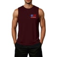 thumbnail image 4 of Men's 250th Anniversary Patriotic Tank Tops 1776-2026 USA Flag Sleeveless Crewneck Shirts Independence Day Casual Vintage Printed Tops Wine XL, 4 of 4