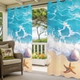 thumbnail image 3 of Coastal Beach Outdoor Curtains for Patio Waterproof,Windproof Privacy Curtains with Weighted Bottom,Nautical Ocean Starfish Shells Sea Waves Outside Drapes for Picnic Garage Yard 54"x84" 1 Panel, 3 of 8