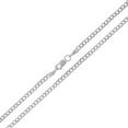 thumbnail image 2 of 14K White Gold 2.5mm Solid Cuban Chain, FREE Microfiber Cloth, Curb Link Mens Womens Necklace, Giorgio Bergamo, 2 of 6