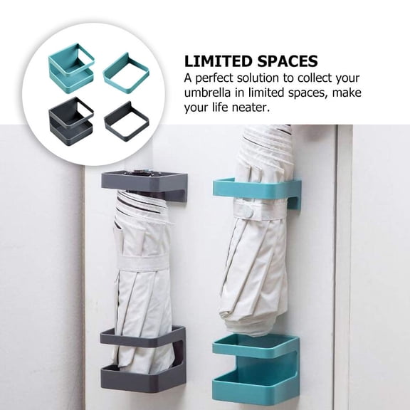 TAILTOSS 2-Pack Adhesive Umbrella Holder Rack, Assorted Colors, Indoor Wall-Mounted Umbrella Storage Organizer