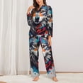 thumbnail image 2 of Fotbe Tie-Dye Wolf Head Pattern Long Sleeve Pajama Set for Women,Sleepwear Set,2-piece Loungewear Set,Soft PJs Comfy Nightwear with Pockets -XX-Large, 2 of 7