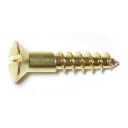 

#8 x 7/8 Brass Slotted Oval Head Wood Screws (24 pcs.)