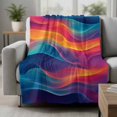 thumbnail image 2 of Orange Blue Pink Blanket Soft Cozy Warm Throw Blanket for Couch, Plush Fuzzy Flannel Fleece Blankets for Sofa, Modern Minimalist Aesthetics Bed Blankets Lightweight Gifts for Women, 40"x50", 2 of 9