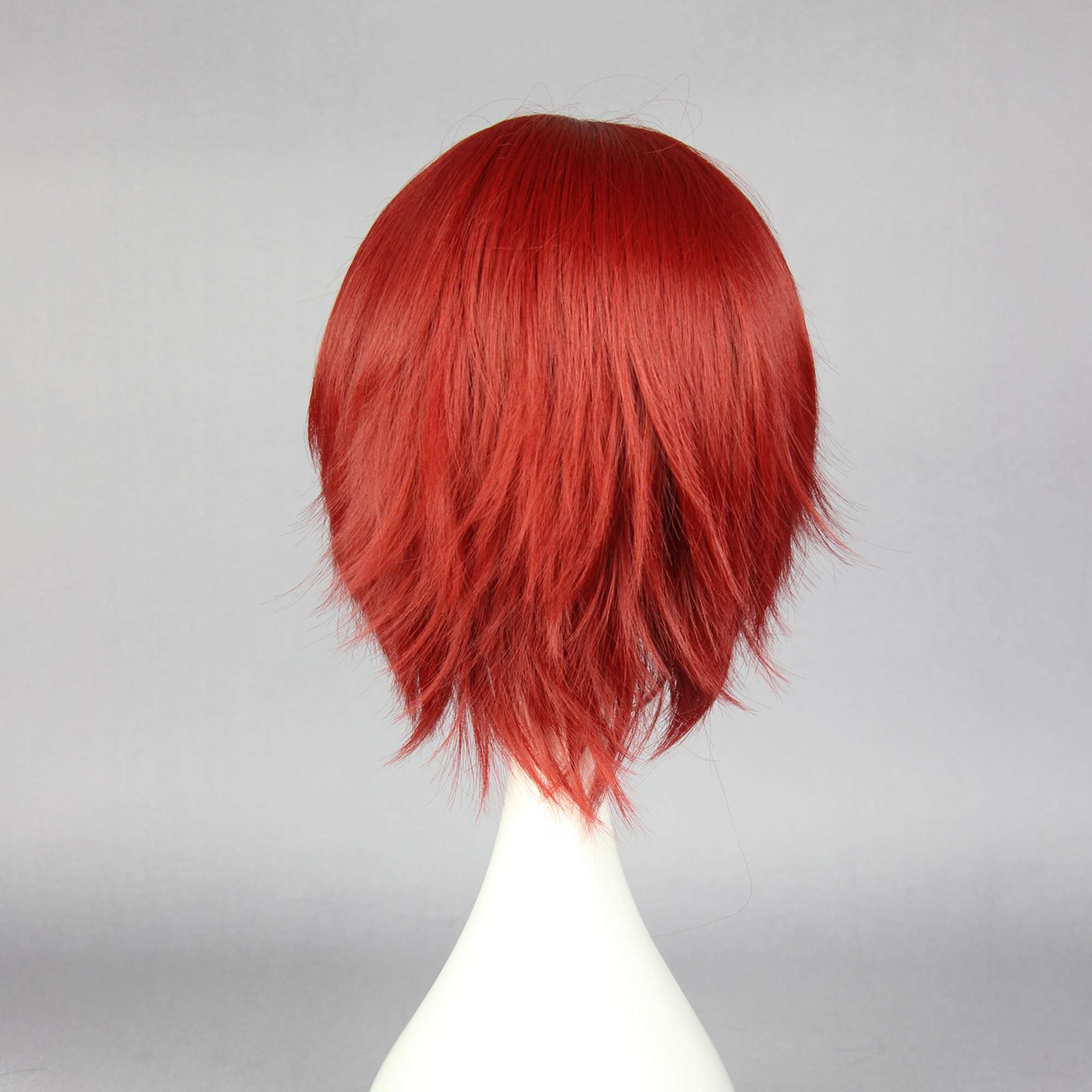 Unique Bargains Human Hair Wigs for Women with Wig Cap Short Hair 12" Red Wigs