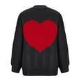 thumbnail image 4 of Lovskoo Cardigan Sweaters for Women Casual Love Pattern Long Sleeve Solid Patchwork Coat Cardigan Blouse Black, 4 of 7