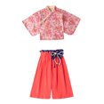 thumbnail image 4 of XXWXYD Kimono-Style Baby Girls Romper, Snap Closure Cotton Jumpsuit with Obi Belt - Toddler Photoshoot Outfit for Spring/Summer, 4 of 4