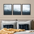 thumbnail image 3 of PixonSign Framed Canvas Print Wall Art Set - Winter Foggy Misty Mountain Range Landscape Art - Set of 3 Nature Wilderness Photography Wall Décor for Living Room - 12"x16"x3 Panels Black, 3 of 5