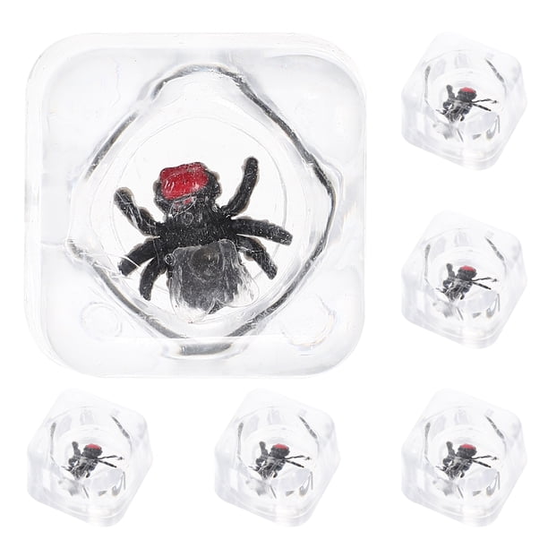 FELTECHELECTR 6 cubitos de hielo reutilizables con insectos, divertidos juguetes de broma que dan miedo.