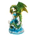 thumbnail image 5 of Green And Gold Cosmic Dragon On Blue Crystal Stalactite Rock LED Light Statue, 5 of 5