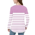 thumbnail image 5 of KyCheLot Girls Tunic Tops Long Sleeve Color Block Crewneck Stretchy Side Split Pullover School Tee Shirts 3-12 Years, 5 of 6