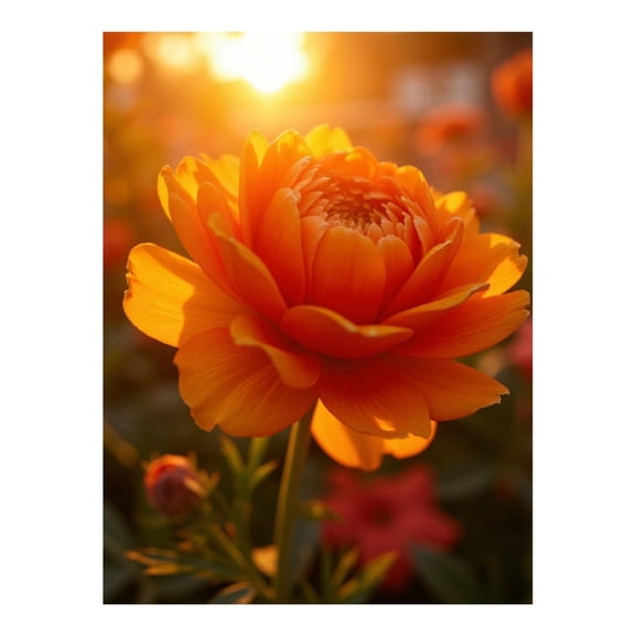 Diamond Art Kits for Adults, Sunlit Orange Blossom Flower 5D Diamond Painting Kits for Adults Beginners, DIY Full Drill Diamond Painting, Gem Art and Crafts 12x16