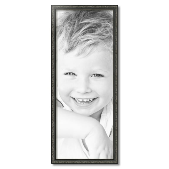 ArtToFrames 14" x 36" Antique Black Picture Frame, 14x36 inch Black Wood Poster Frame (WOM-5106)