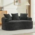 thumbnail image 4 of Curved Loveseat, Small Chenille Sofa with 3 Pillows, Deep Seat Couch for Apartment, Living Room, No Assembly Needed, 4 of 9