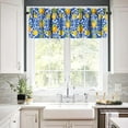 thumbnail image 2 of Italy Blue Tile Lemon Window Valance Curtains, Italian Navy Blue Burlap Watercolor Lemon Summer Fruit Window Valances for Farmhouse Kitchen Living Dinning Room Café Décor 54x18inch, 2 of 6