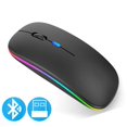 thumbnail image 2 of Ratón inalámbrico compatible con Bluetooth con luz RGB recargable por USB para ordenador portátil, PC, Macbook, ratón para juegos de 2,4 GHz y 1600 DPI, 2 of 7