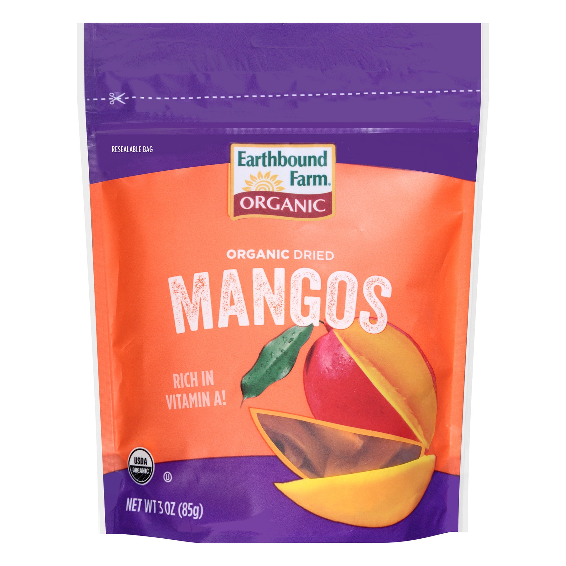 Earthbound Farm Organic Dried Mangos, 3 Oz. - Walmart.com