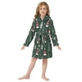 thumbnail image 6 of FORMRS Kids Bathrobe Unisex Hooded Robe Toddler Pajamas Sleepwear, Size 4-6T, Green Christmas Hats, 6 of 7