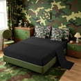 thumbnail image 5 of Manfei Camouflage Seashell Starfish Silhouette Twin Bedding Sets for Kids Boys and Girls, Green Gray Bedding Comforter Set, Black Reversible 7-Piece, 5 of 6
