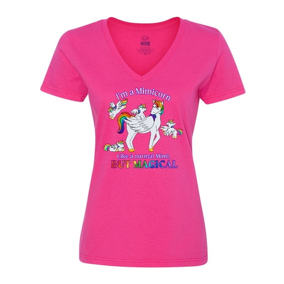 Inktastic I'm a Mimicorn, like a normal Mimi, but magical Women's V-Neck T-Shirt