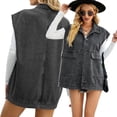 thumbnail image 2 of Zoeecloth Women's Denim Jean Vest Sleeveless Outwear Button Down Denim Jean Vest Waistcoat Jacket S-XL, 2 of 9