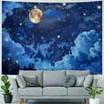 thumbnail image 4 of JRXY Moon Tapestry Blue Sky Night Cloud Crescent Tapestry Moonlight Wall Hanging Aesthetic for Room Bedroom College Dorm 40x30inch, 4 of 6