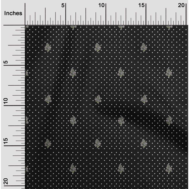oneOone Tissu Rayonne Noir Floral Matériel de Robe Tissu Imprimé Tissu au Mètre 56 Pouces de Large