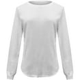 thumbnail image 4 of XIAOCHA Womens Sweatshirts Simple Solid Color Crewneck Slim Fit Pullover Layering Tops Loose Fit Long Sleeve Fall Winter Warm Sweatshirt, 4 of 6
