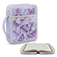 thumbnail image 2 of Pzuqiu Purple Butteflies Bible Covers for Women Quilted Large Capacity Bible Carrying Case Church Bag with Handle Scripture Book Cover Organizer Perfect Gift for Girls, 2 of 7