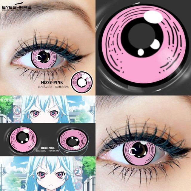 EYESHARE-lentes de contacto de Color Cosplay para ojos, maquillaje de belleza, Halloween, Azul, Morado