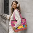 thumbnail image 4 of ZUXONGSY Mexico Skull Print Women’s Reversible Quilted Top Handle Bag, Large Capacity Tote Handbag Shoulder Satchel with Multi-Pocket, Classic for Work, Travel & Daily Use, Pink, 4 of 6