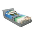 thumbnail image 2 of Ambesonne Beach Fitted Sheet & Pillow Sham Set, Caribbean Tropical Coast, Twinxl, Multicolor, 2 of 2
