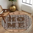 thumbnail image 2 of Round Rug 6Ft Washable Non-Slip, Farmhouse Circle Area Rugs for Living Room Bedroom, Vintage Country Texas Star Plaid Wooden Grain Indoor Floor Mats Carpet Runner for Home Decor Aesthetic, 2 of 8